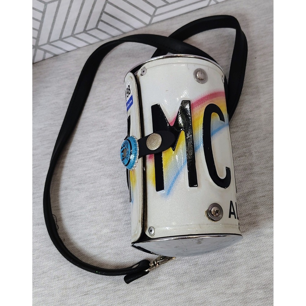 Little Earth Hawaii License Plate Crossbody Bag Aloha State Rainbow Barrel Purse